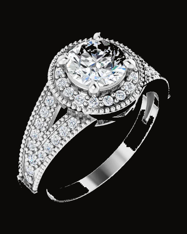 Imitation White Cubic Zirconia Halo-Style Ring — Rhodium-Plated on Sterling Silver · 1.21 mm · Size 7