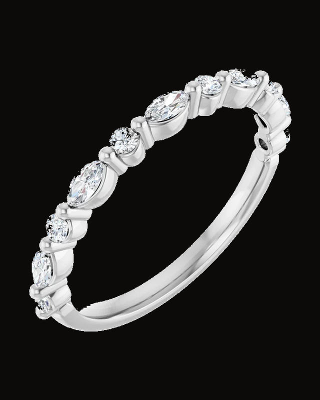 Anniversary Band — 14K Yellow / White Gold — Marquise