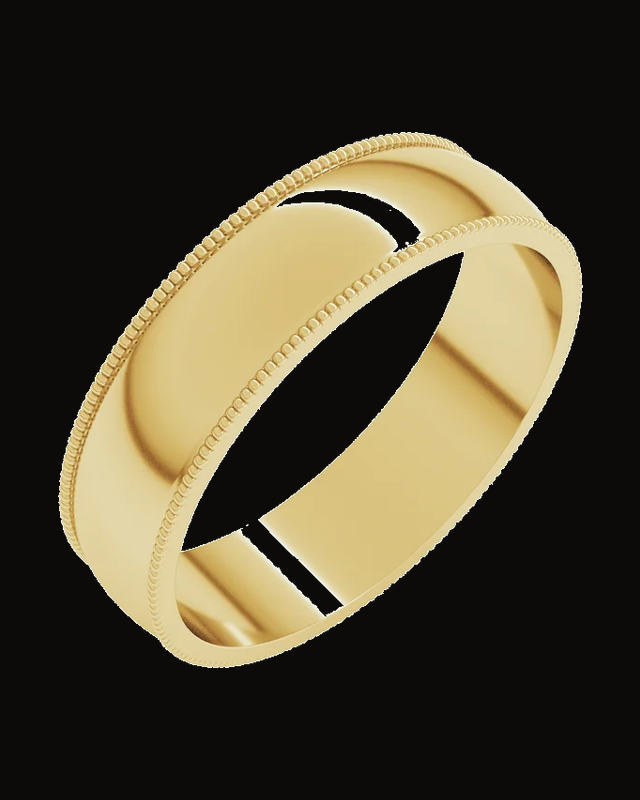 Lightweight Milgrain Half Round Band