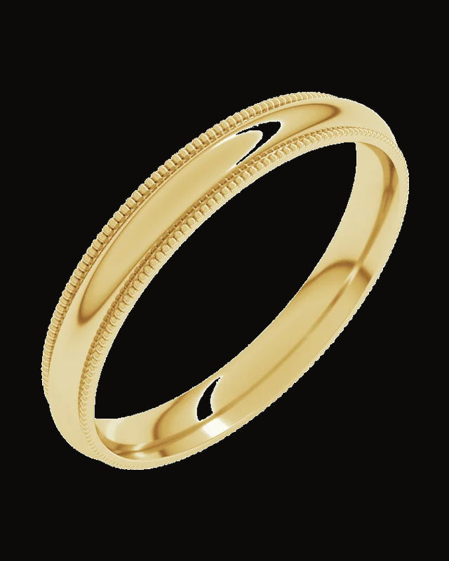 Milgrain Comfort-Fit Half Round Band