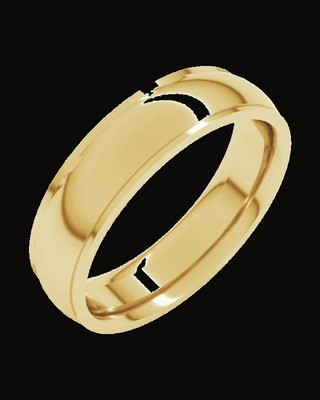 Stepped-Edge Comfort-Fit Half Round Band