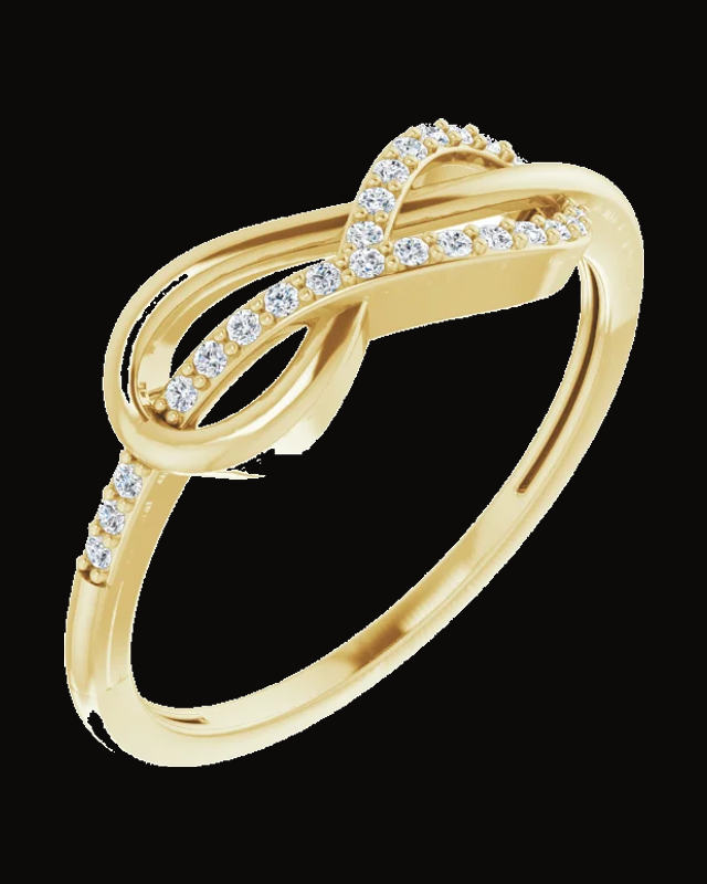1/10 CTW Natural Diamond Knot Ring — 14K Yellow Gold · 1 mm