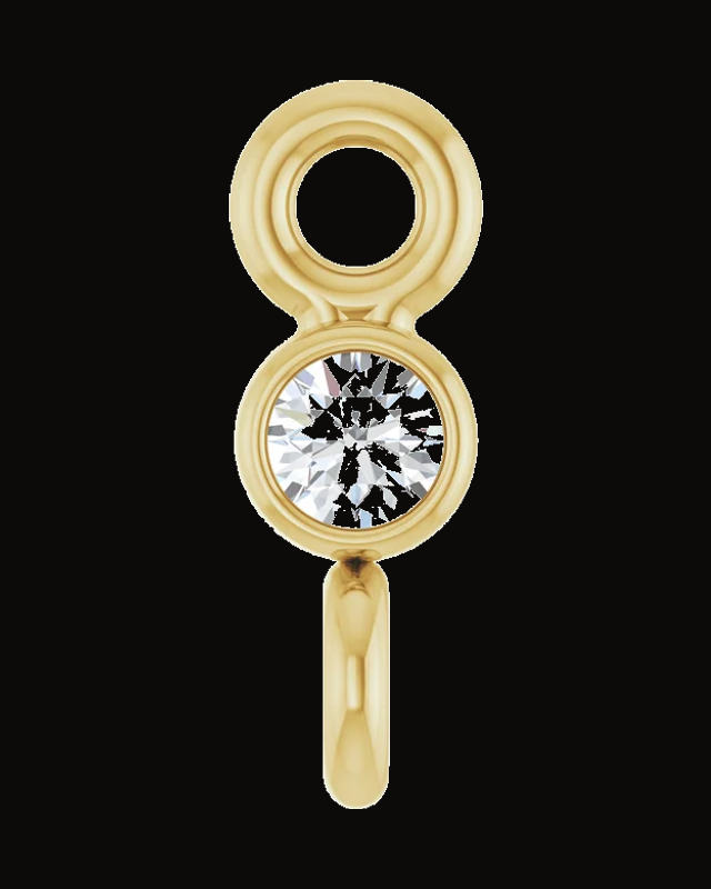 Round Bezel-Set Link — 14K Yellow Gold