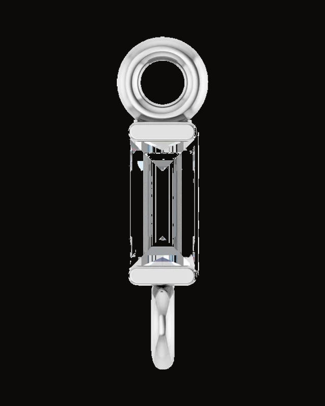0.04 Ct Natural Diamond Channel-Set Link — Rhodium-Plated on 14K White Gold