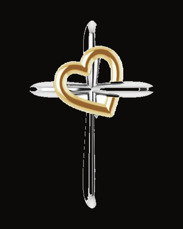 Cross with Heart Pendant