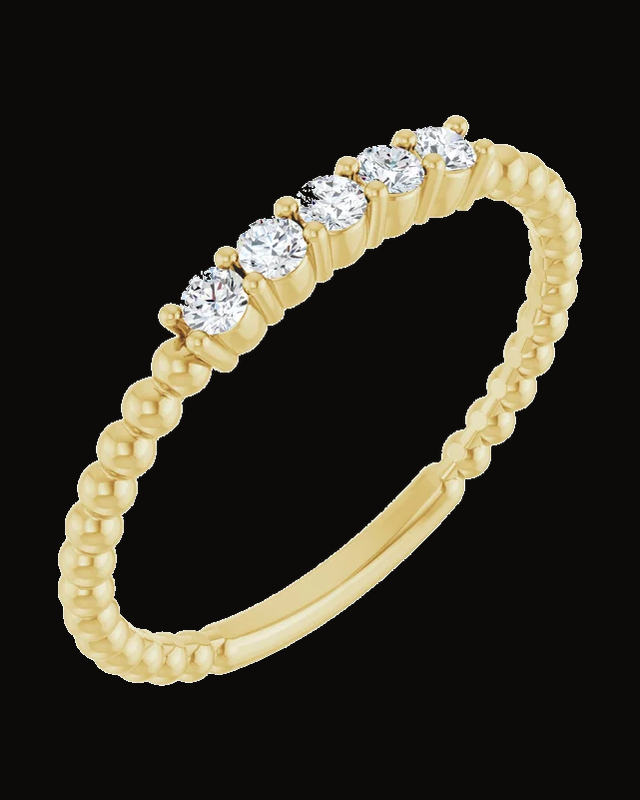 1/6 CTW Lab-Grown Diamond Stackable Ring — 14K Yellow Gold · 1.7 mm · Size 7