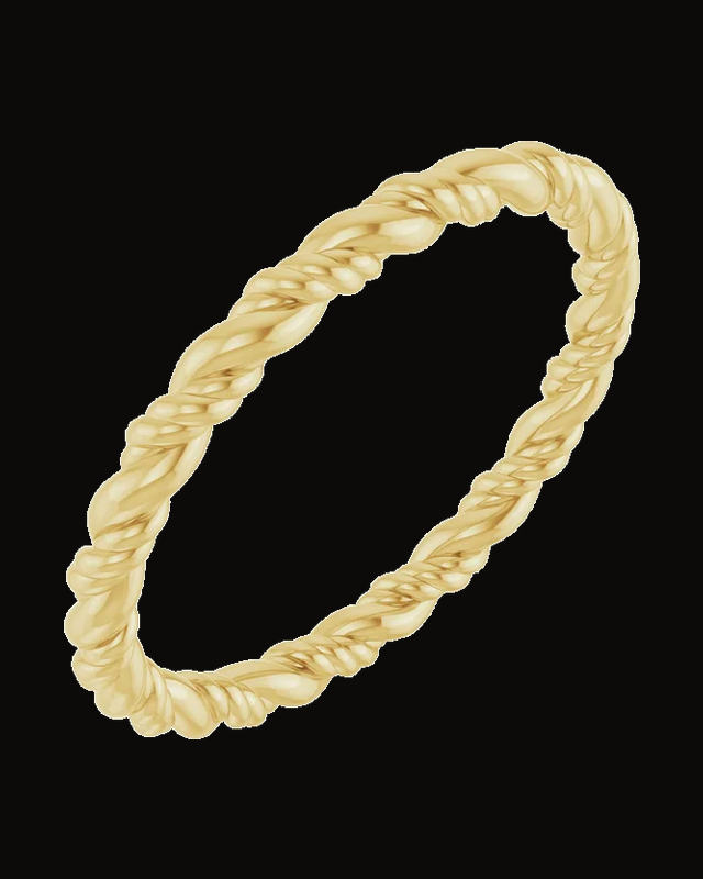 Rope Standard-Fit Band — 14K Yellow Gold · 2.1 mm · Size 7