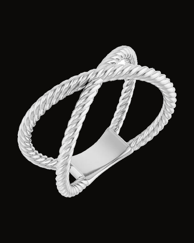 Rope Criss-Cross Ring — Sterling Silver · 4.5 mm