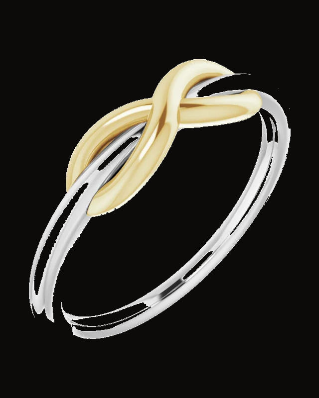 Infinity-Inspired Ring — Rhodium-Plated on 14K White & Yellow Gold · 1.7 mm