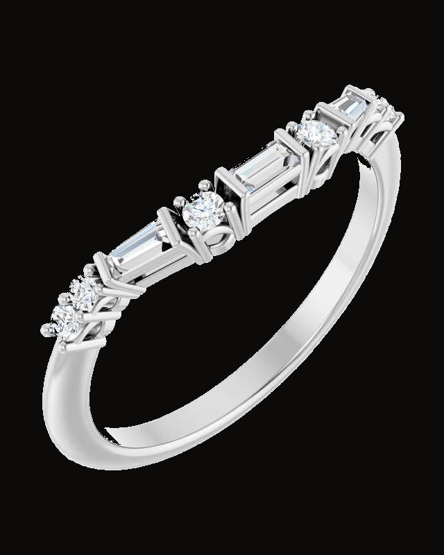1/5 CTW Lab Grown Diamond Contour Band — 14K White / Yellow Gold · 2 mm