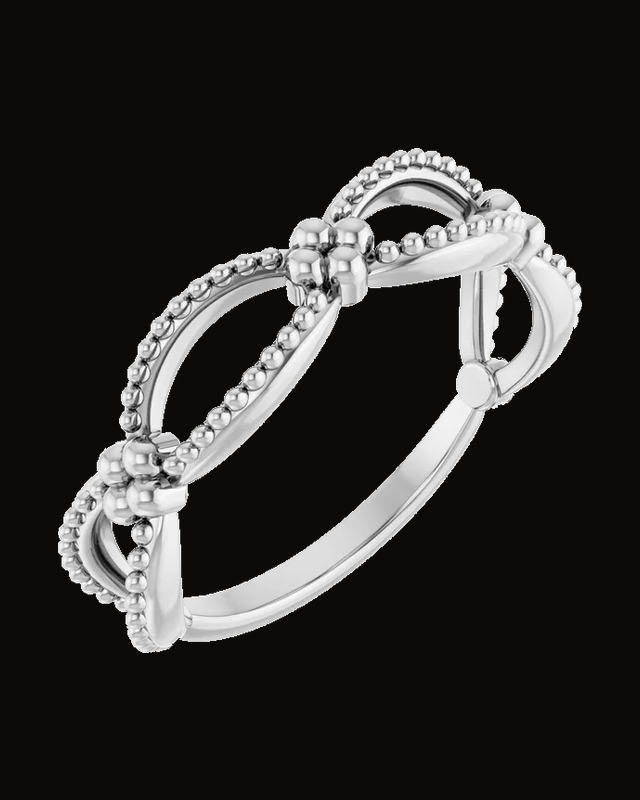 Beaded Stackable Ring — Sterling Silver · 1.76 mm