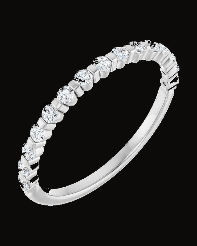 1/4 CTW Natual Diamond Anniversary Band — Rhodium-Plated on 14K White Gold · 1.5 mm
