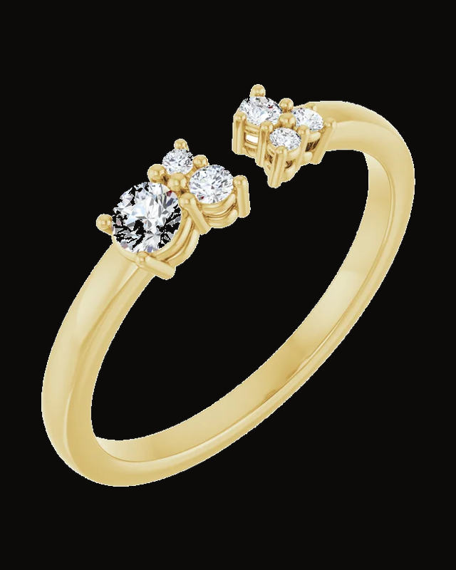 1/6 CTW Natural Diamond Negative Space Ring — 14K Yellow Gold · 1.83 mm · Size 7