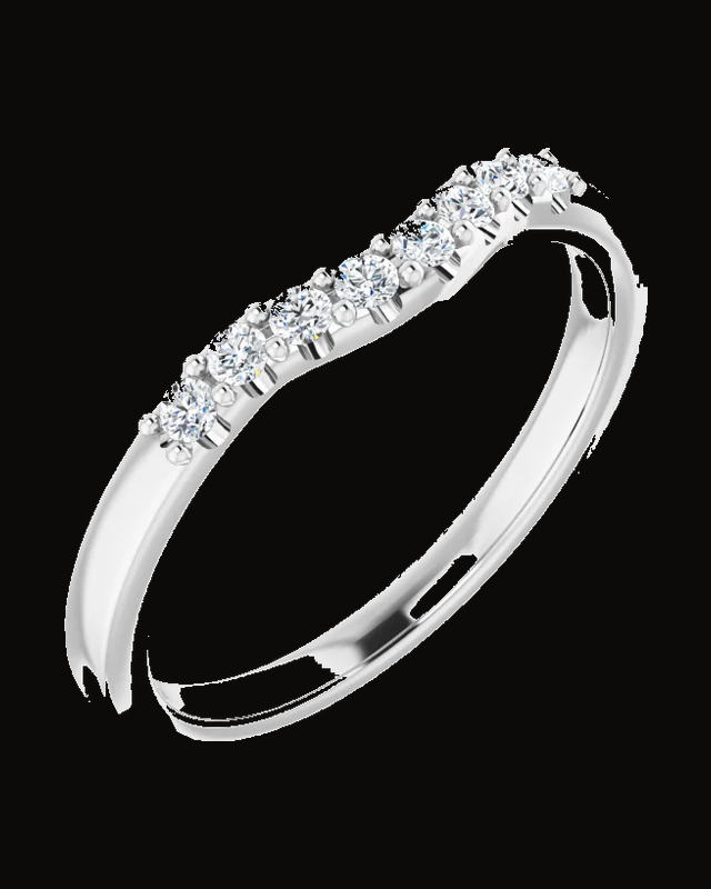 1/6 CTW Natural Diamond Matching Band — Rhodium-Plated on 14K White Gold · 2.1 mm