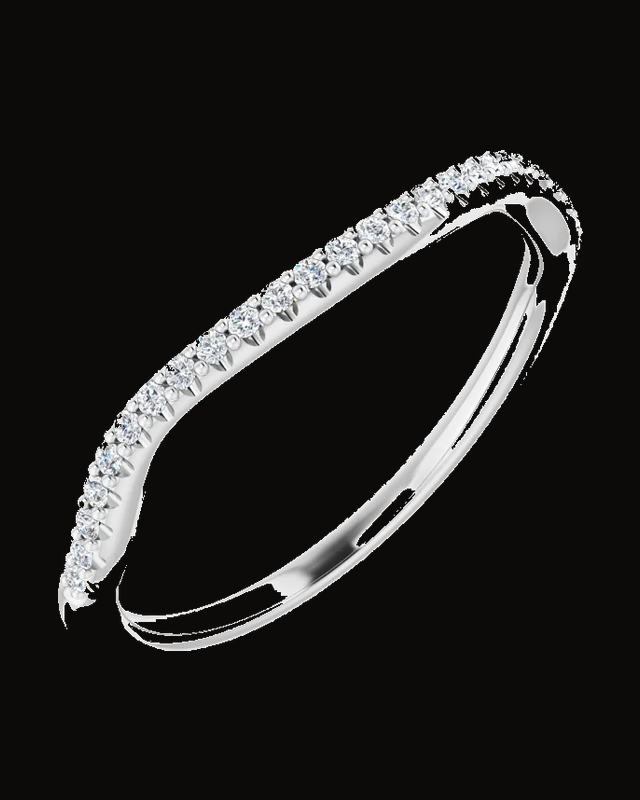 Accented Band — 14K White / Yellow Gold