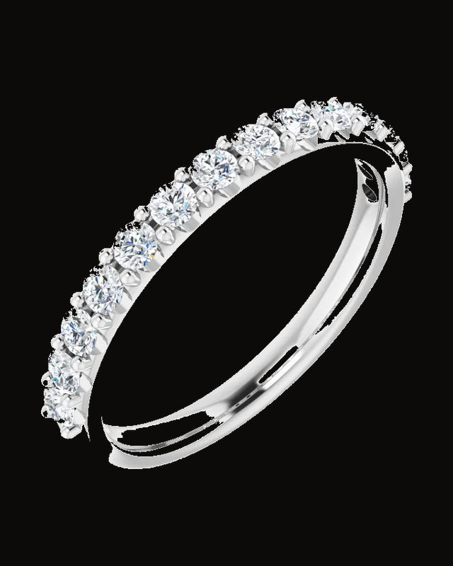 Accented Band — Rhodium-Plated on 14K White Gold · Lab-Grown Diamond