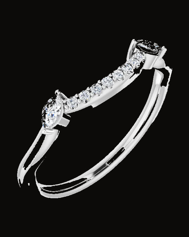 1/6 CTW Natural Diamond Matching Band — Rhodium-Plated on 14K White Gold · 1.7 mm