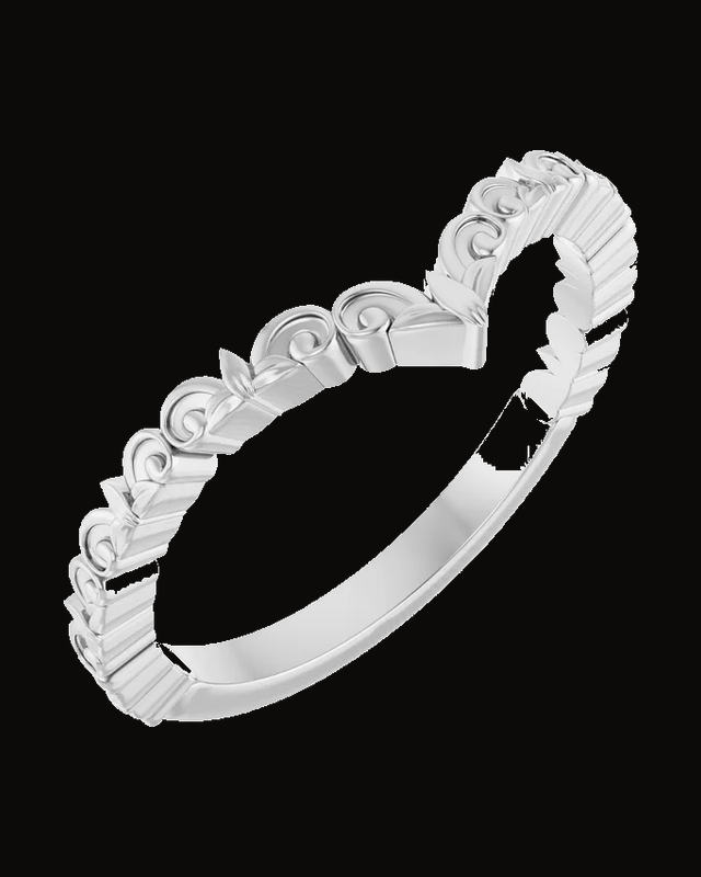 Vintage-Inspired V Ring — Sterling Silver · 2 mm