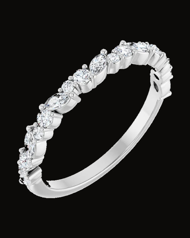3/8 CTW Lab-Grown Diamond Anniversary Band — 14K White / Yellow Gold · 1.8 mm