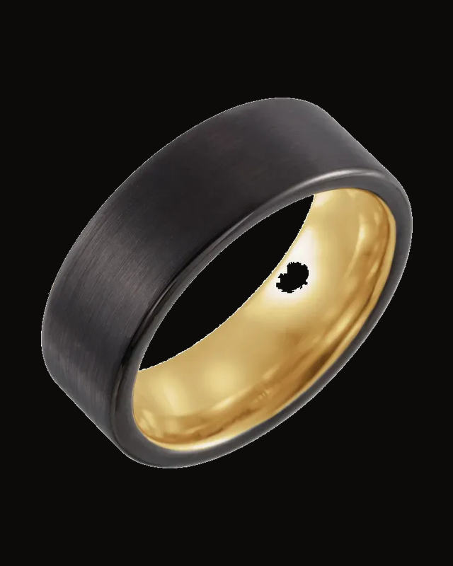 Comfort-Fit Flat Band with Satin Finish — Tungsten · 8 mm