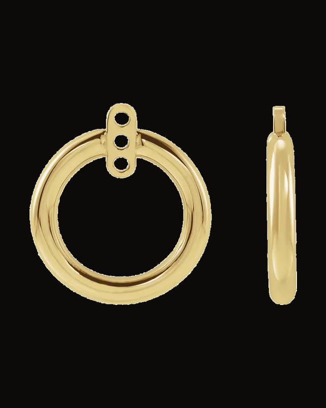 Open Circle Earring Jackets — 14K Yellow Gold