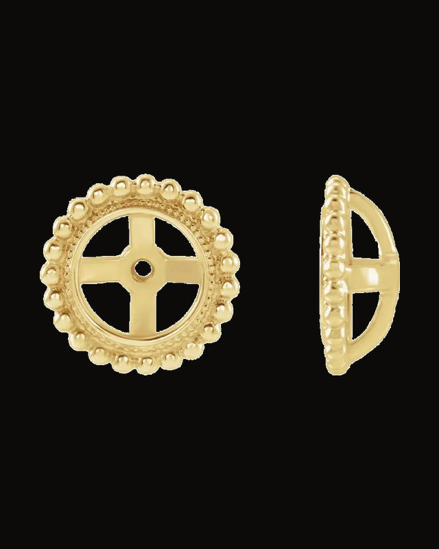 Beaded Earring Jackets — 14K Yellow Gold