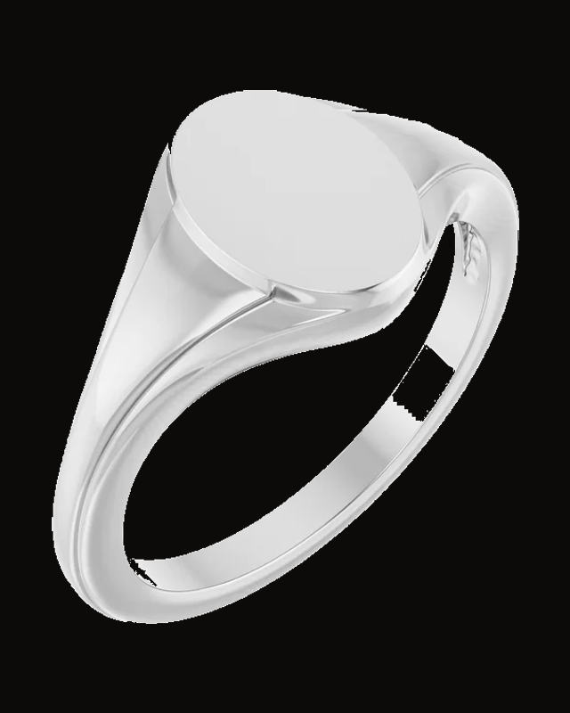 Oval Fluted Signet Ring — Sterling Silver · 1.8 mm