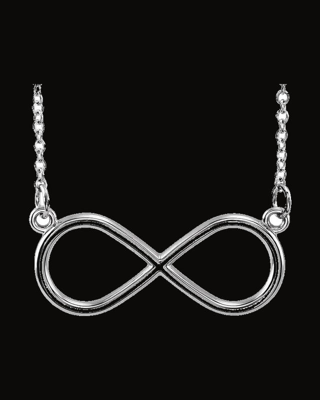 Infinity Necklace — Rhodium-Plated on 14K White Gold
