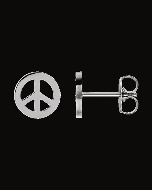 Tiny Peace Earrings — Sterling Silver