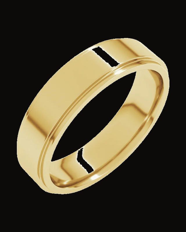 Stepped-Edge Comfort-Fit Flat Band