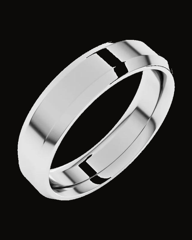 Beveled-Edge Comfort-Fit Flat Band