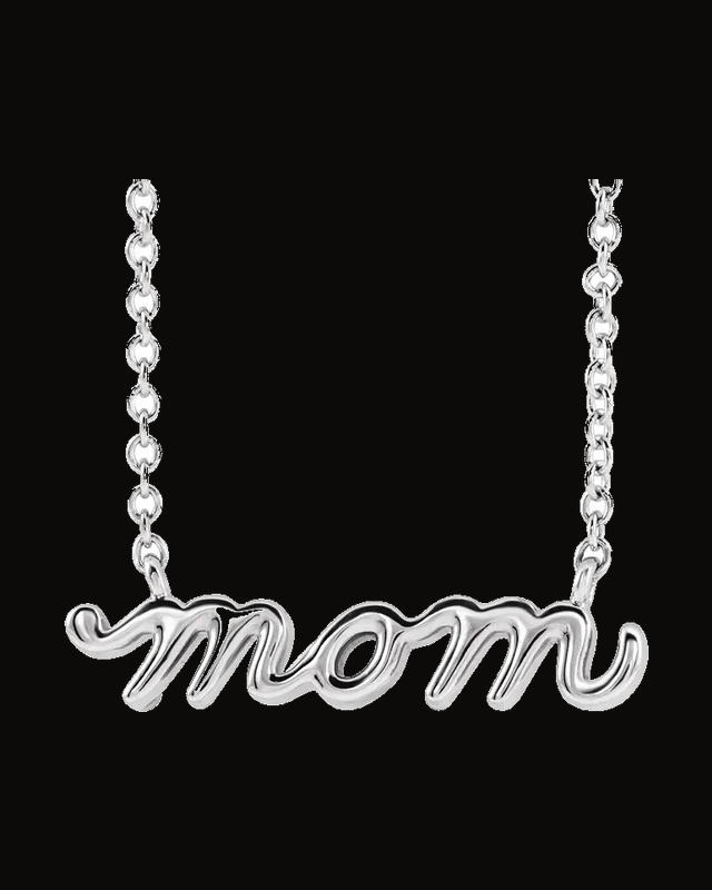 Petite Mom Script Necklace or Center