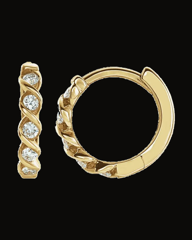 Twisted Hoop Earrings — 14K White / Yellow Gold · 1.3 mm