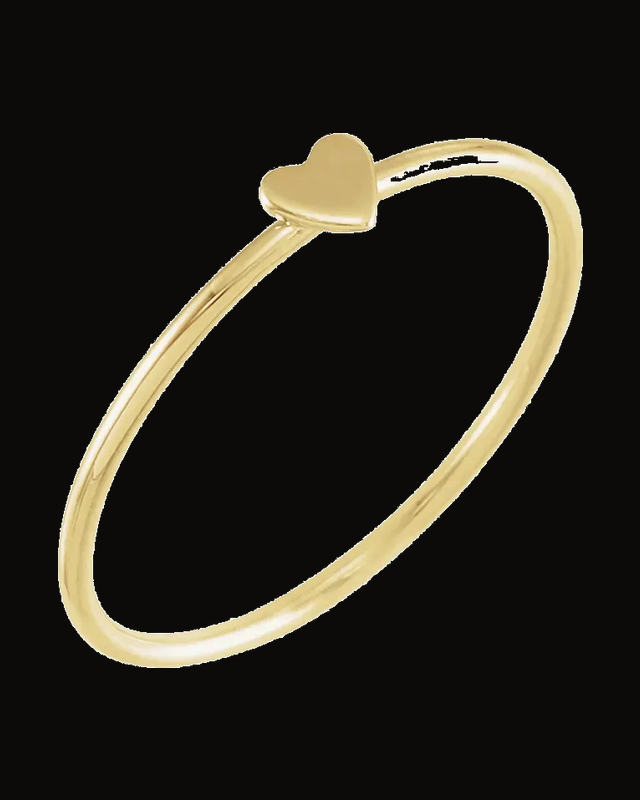Stackable Heart Ring — 14K Yellow Gold · 1 mm