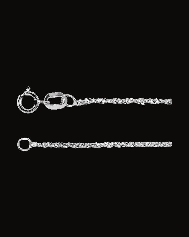 1 mm Singapore Chain — 14K White / Yellow Gold