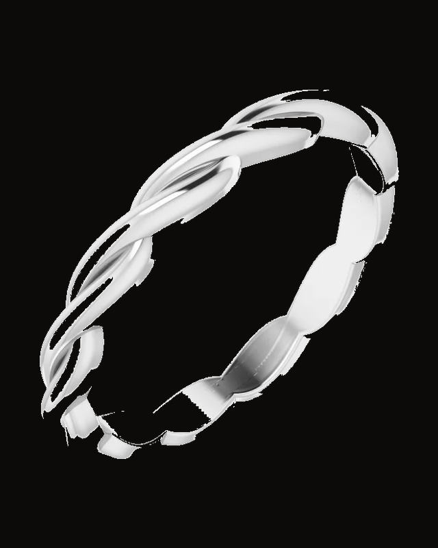 Woven Standard-Fit Band — 14K White / Yellow Gold · 2.64 mm