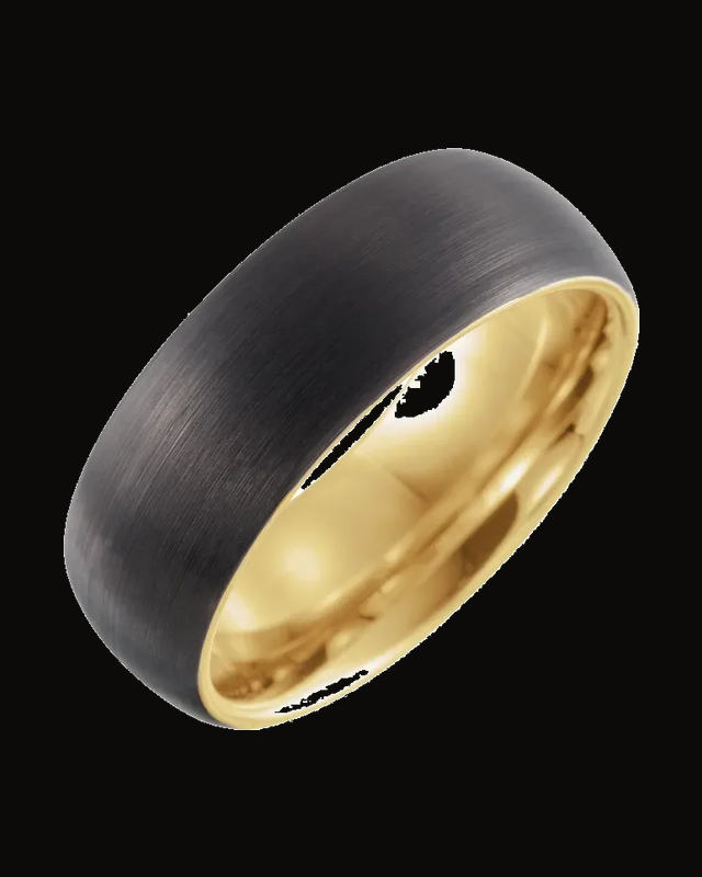 Comfort-Fit Half Round Band with Satin Finish — Tungsten · 8 mm