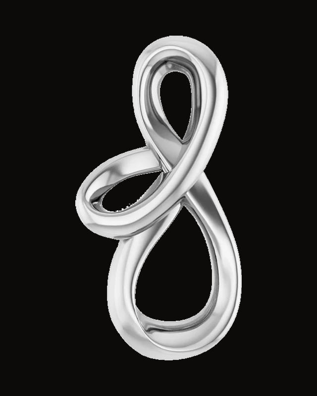 Freeform Necklace or Slide Pendant — Rhodium-Plated on 14K White Gold