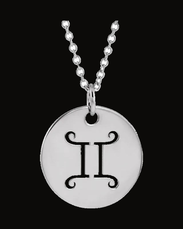 Zodiac Disc Necklace or Charm/Pendant — Sterling Silver