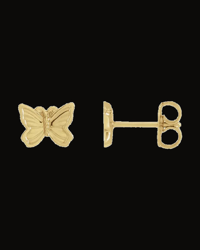 Petite Butterfly Earrings — 14K Yellow Gold