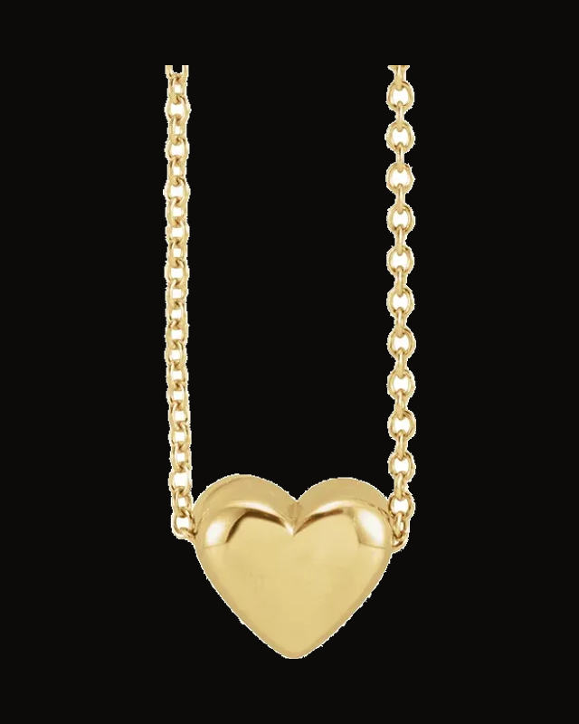 Puffed Heart Necklace or Pendant