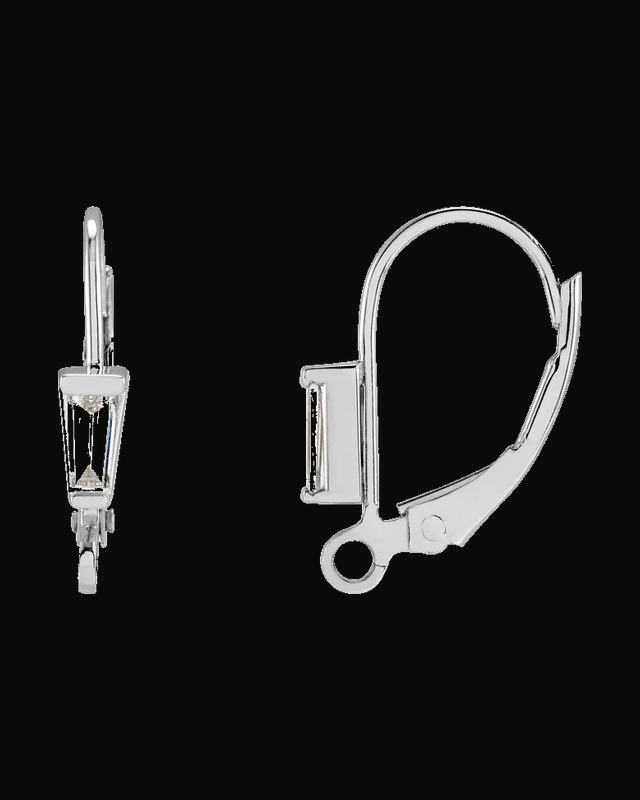 1/10 Ct Natural Diamond Lever Back Earring Top — 14K White / Yellow Gold