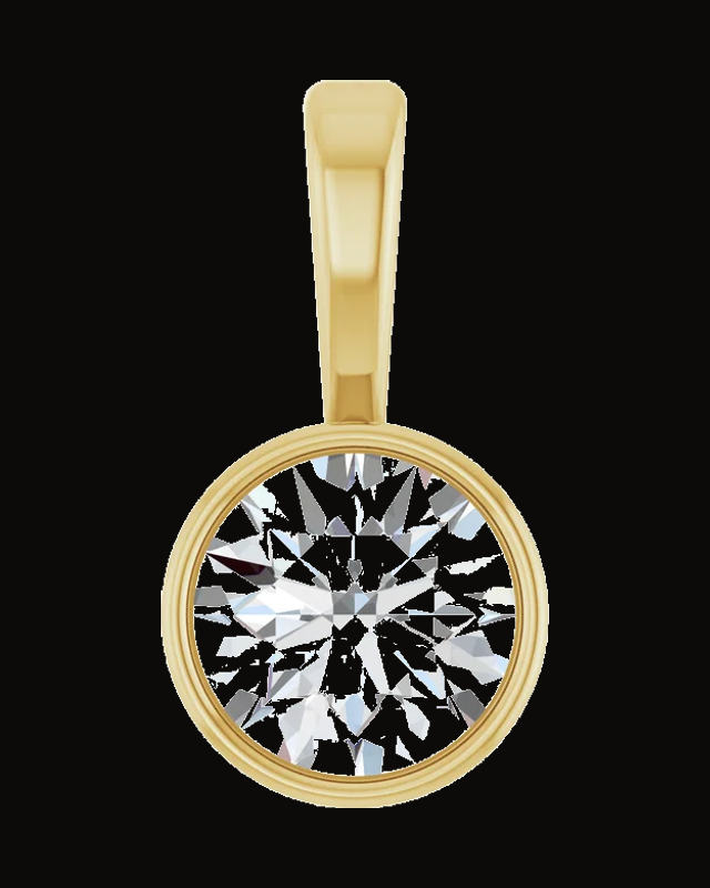 Bezel-Set Solitaire Necklace or Pendant