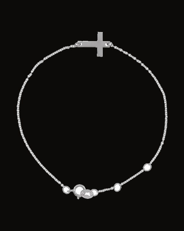 Engravable Petite Sideways Cross Bracelet