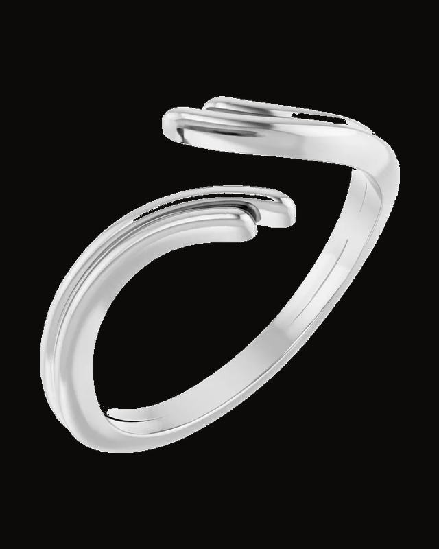Open Bypass Ring — Rhodium-Plated on 14K White Gold · 1.7 mm · Size 7