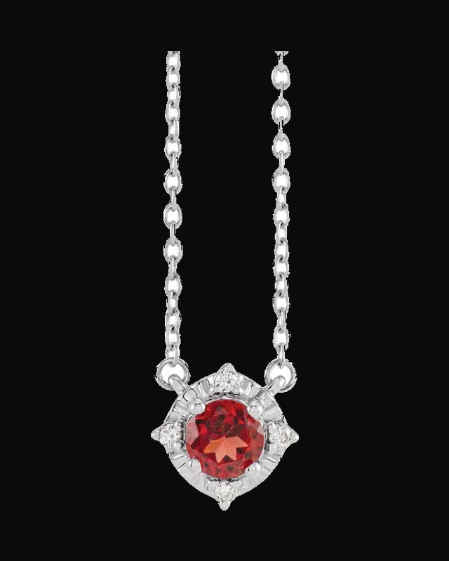 Birthstone Halo-Style Necklace