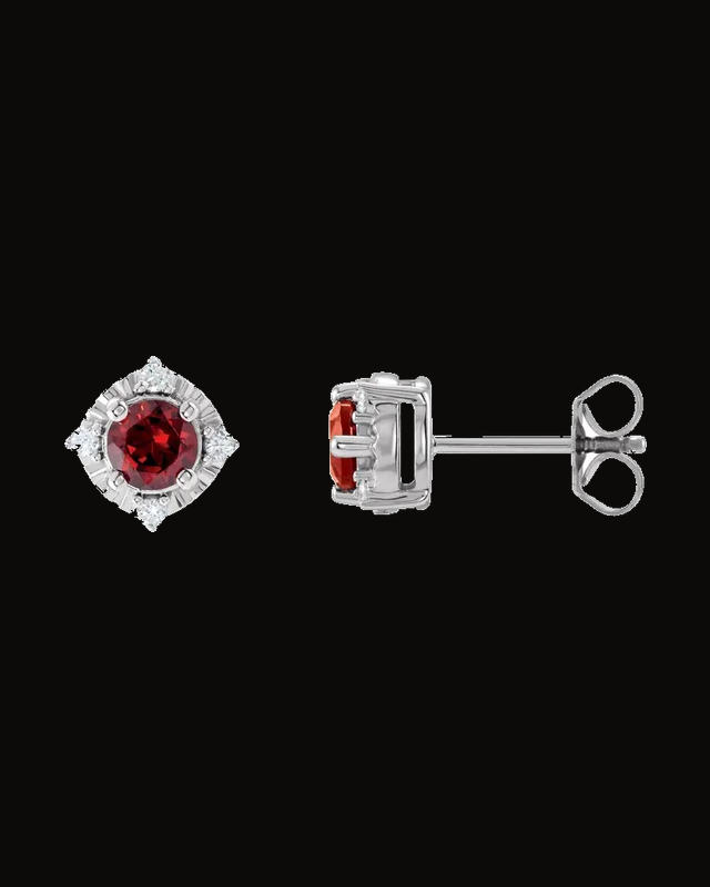 Halo-Style Birthstone Earrings — Sterling Silver · 0.08 CTW
