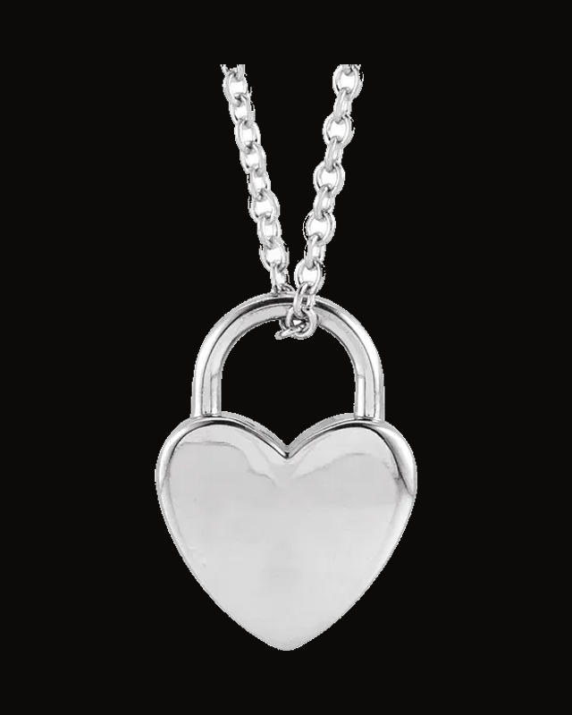 Engravable Heart Lock Necklace or Pendant