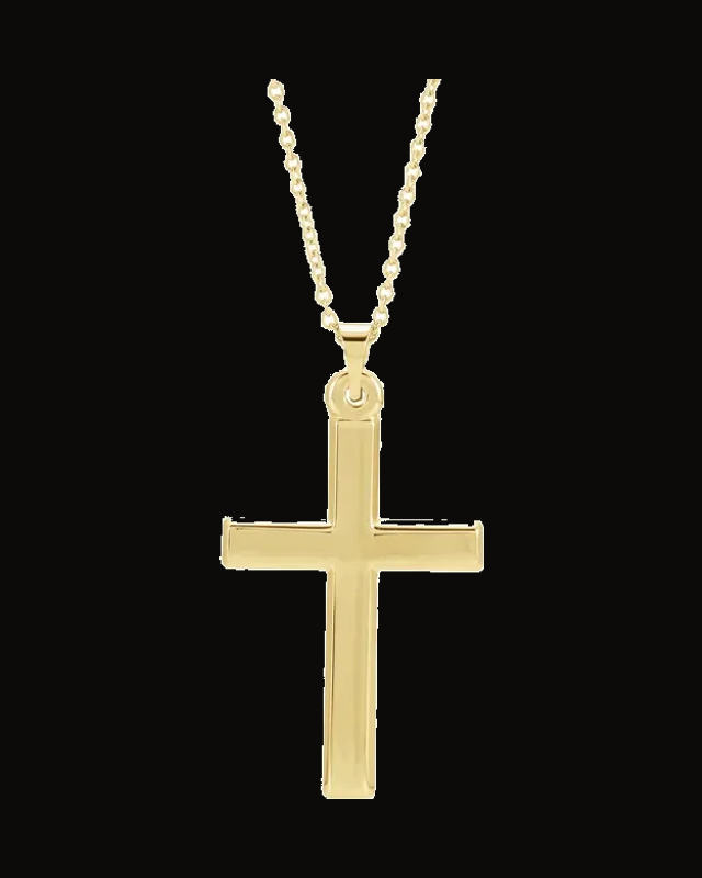 Cross Necklace or Pendant — 14K Yellow Gold / Platinum