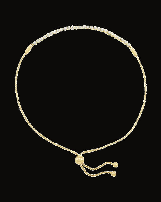 1/2 CTW Lab-Grown Diamond Adjustable Bolo Bracelet — 14K Yellow Gold-Plated